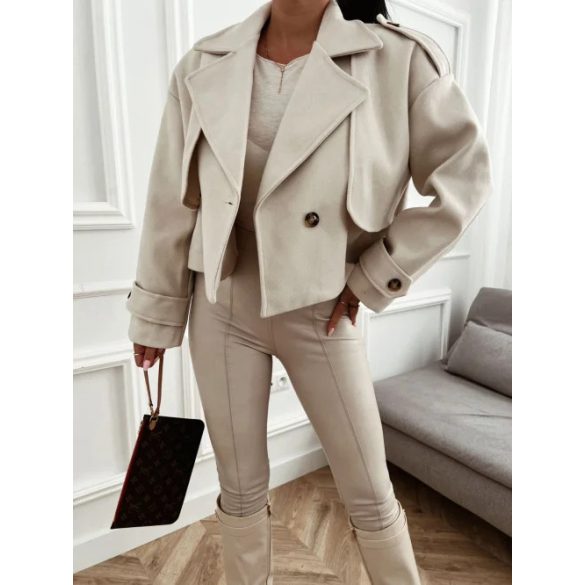 Olasz bézs színű rövid kabát