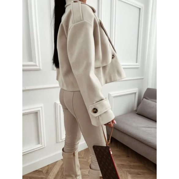 Olasz bézs színű rövid kabát