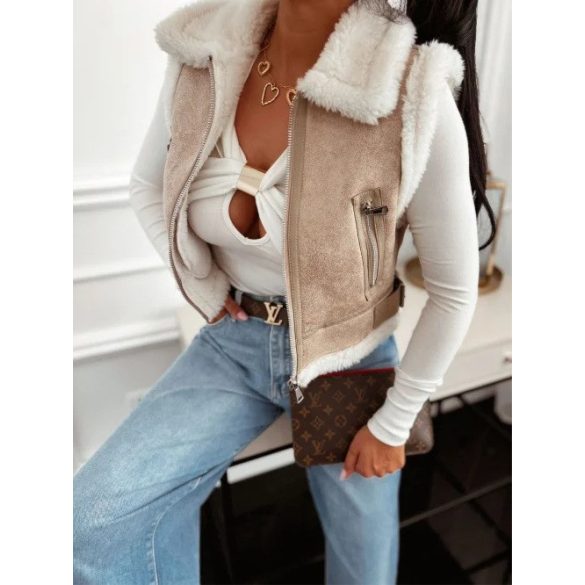 Bundás bézs mellény 