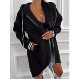 Olasz, oversize fekete kapucnis pulóver