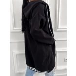 Olasz, oversize fekete kapucnis pulóver