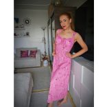 Olasz virágos rózsaszín ruha