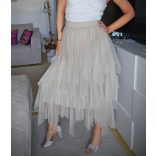 Olasz többrétegű világosszürke tüll szoknya