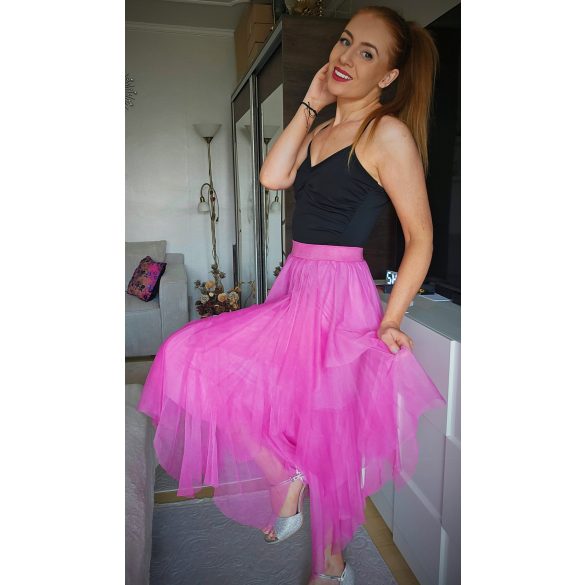 Olasz többrétegű pink tüll szoknya