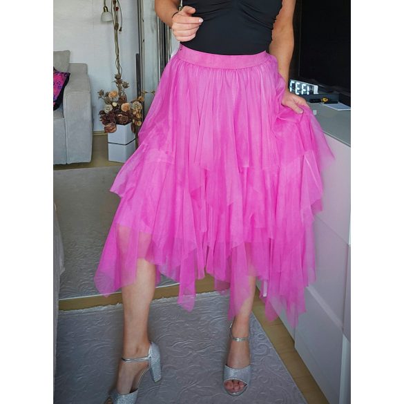 Olasz többrétegű pink tüll szoknya