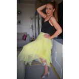 Olasz többrétegű citromsárga tüll szoknya
