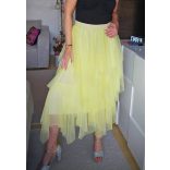 Olasz többrétegű citromsárga tüll szoknya